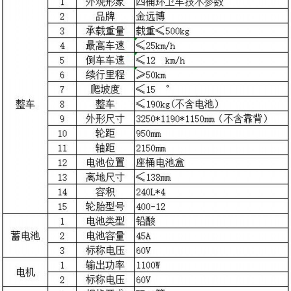 四桶垃圾转运车